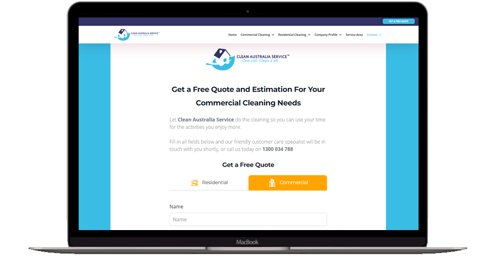 Website Development - Clean Australia Service 