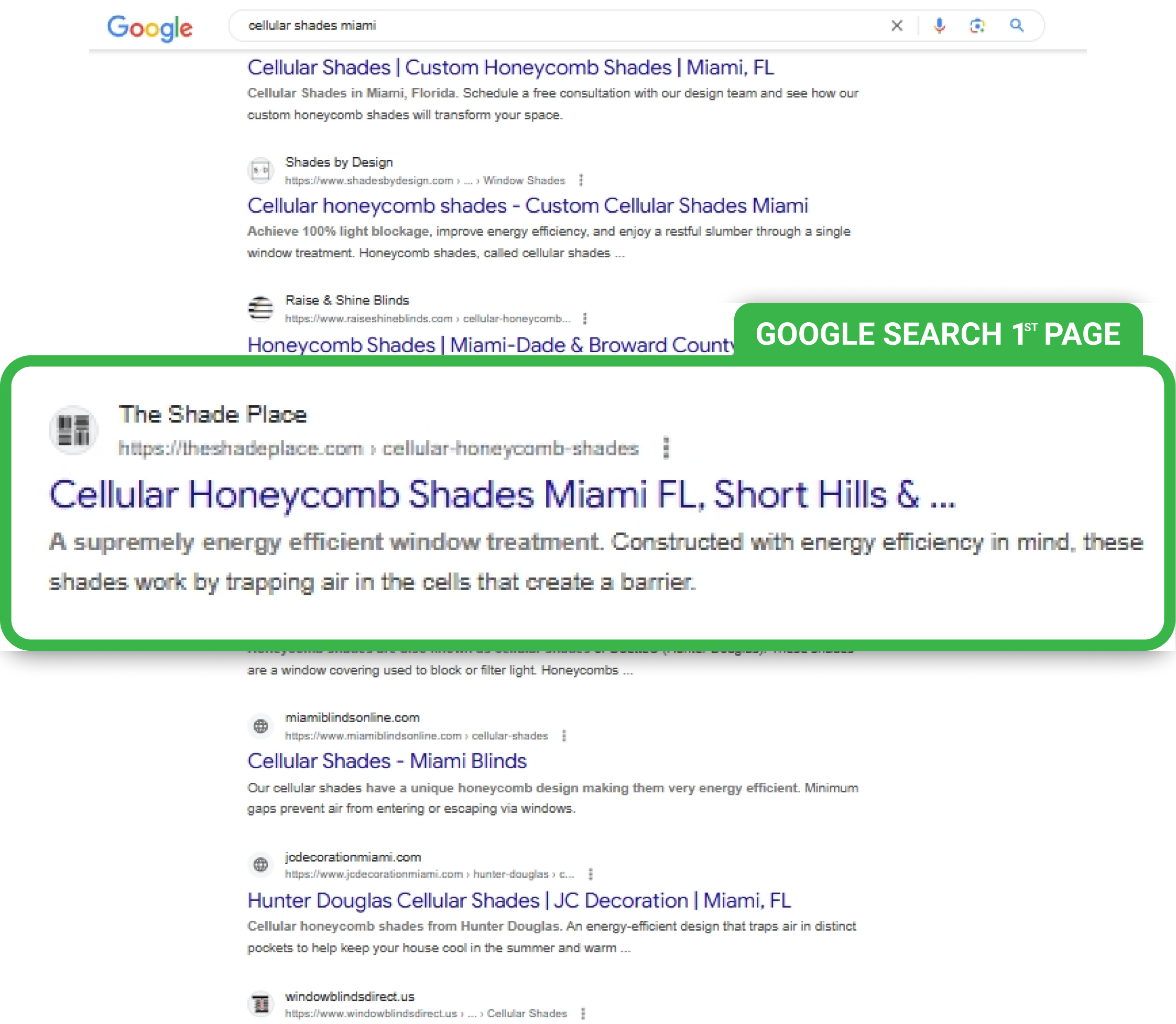 SEO Services for The Shade Place Miami