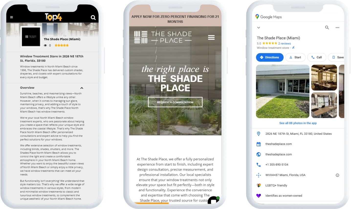 SEO Services for The Shade Place Miami